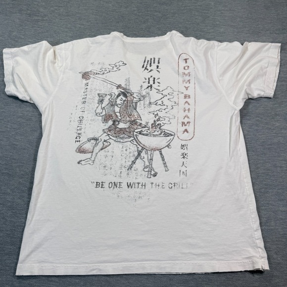 Tommy Bahama Other - Tommy Bahama T-Shirt Men XXL‎ White Graphic Samurai Grill Master Y2K Chill Tee